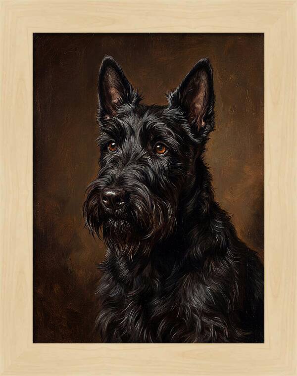 Classic Oil Portrait Scottish Terrier