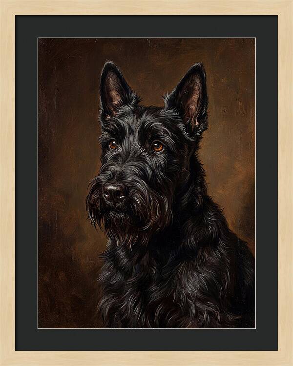 Classic Oil Portrait Scottish Terrier