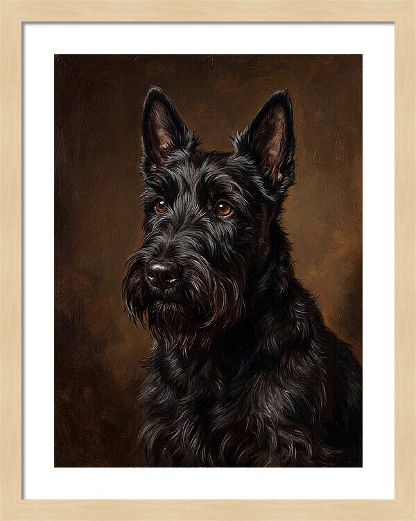 Classic Oil Portrait Scottish Terrier