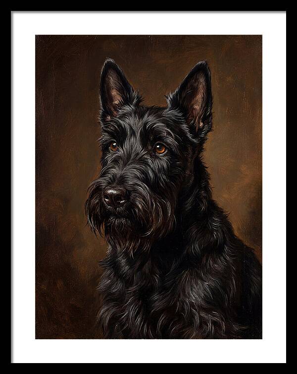 Classic Oil Portrait Scottish Terrier