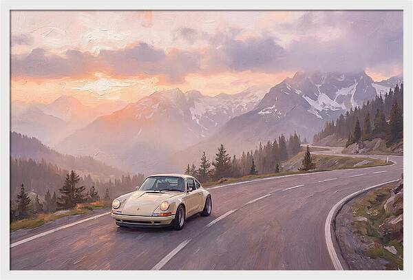 Classic Porsche On Alpine Road