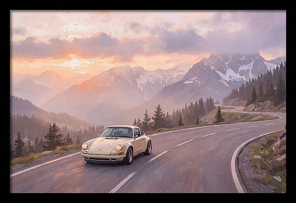 Classic Porsche On Alpine Road
