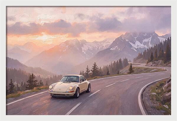 Classic Porsche On Alpine Road