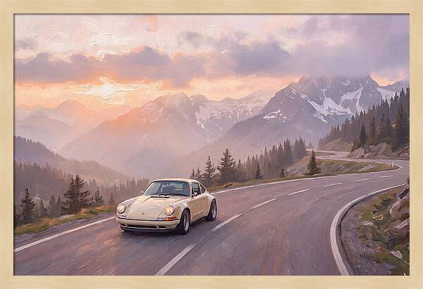 Classic Porsche On Alpine Road