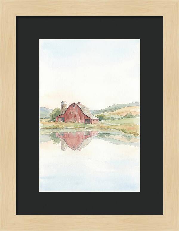 Classic Red Barn Reflection