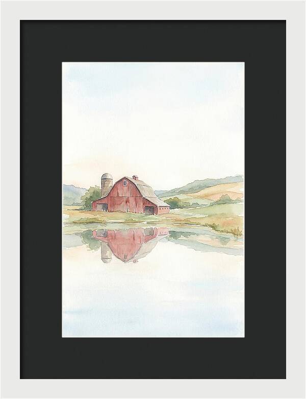Classic Red Barn Reflection