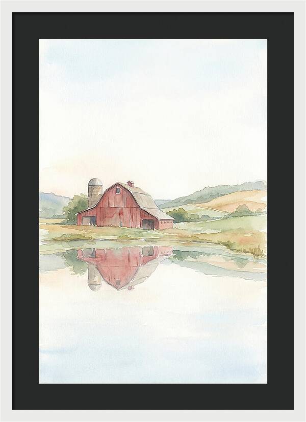 Classic Red Barn Reflection
