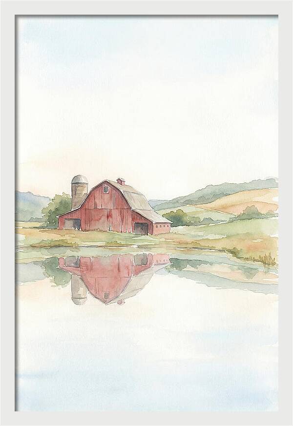 Classic Red Barn Reflection