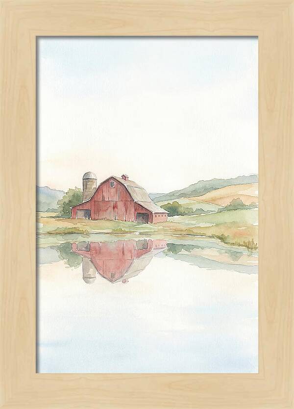 Classic Red Barn Reflection
