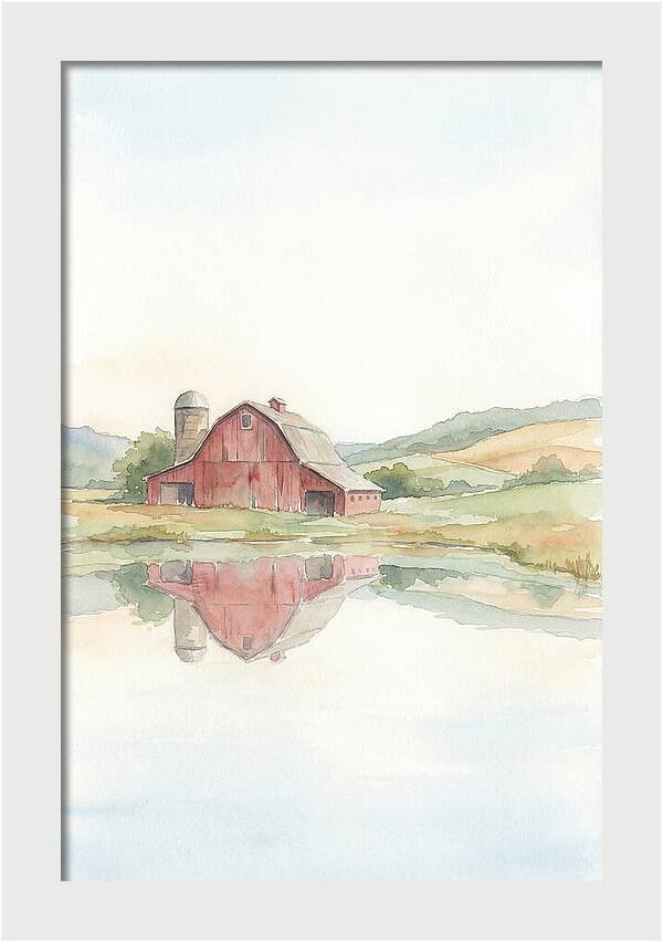 Classic Red Barn Reflection