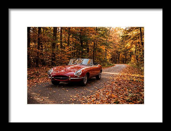 Classic Sports Car In Autumn Forest