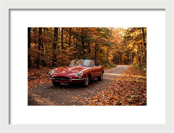 Classic Sports Car In Autumn Forest