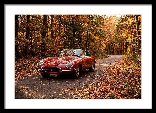 Classic Sports Car In Autumn Forest