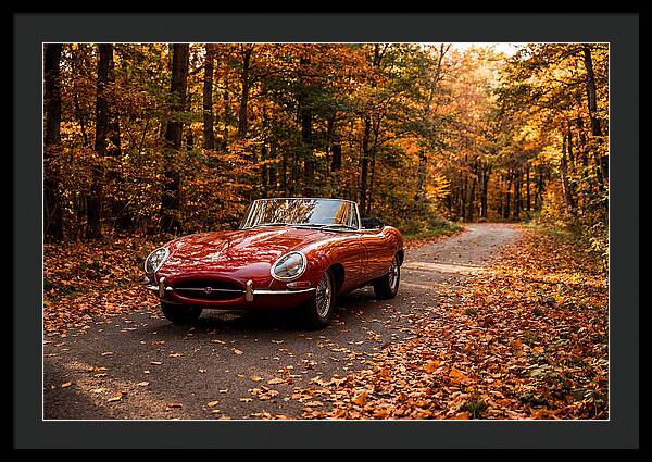 Classic Sports Car In Autumn Forest