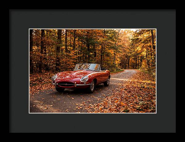 Classic Sports Car In Autumn Forest