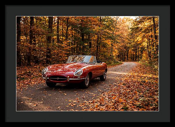 Classic Sports Car In Autumn Forest