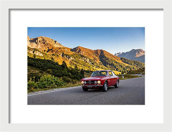 Classic Sports Car On Alpine Pass