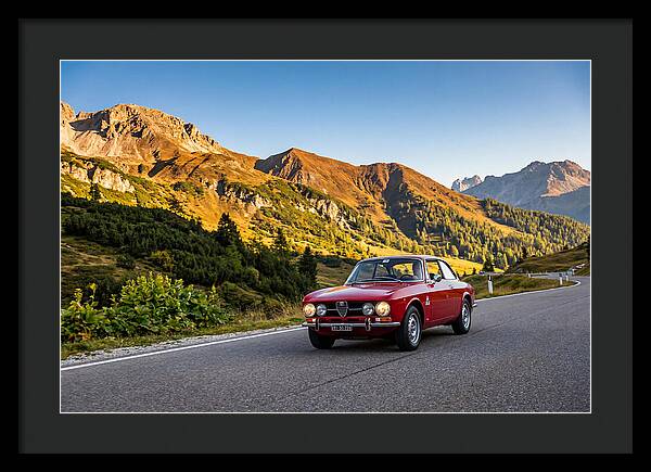 Classic Sports Car On Alpine Pass