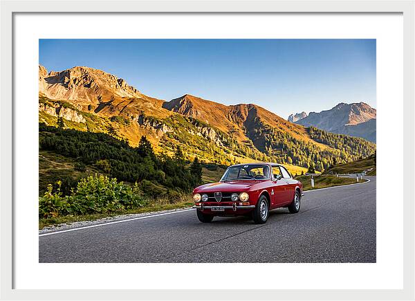 Classic Sports Car On Alpine Pass