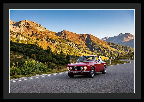 Classic Sports Car On Alpine Pass