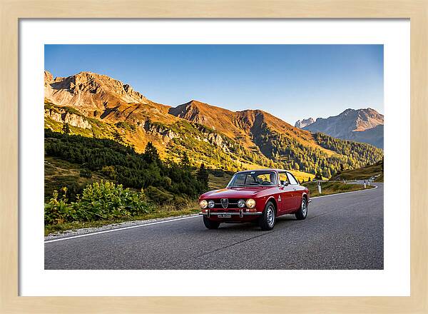 Classic Sports Car On Alpine Pass