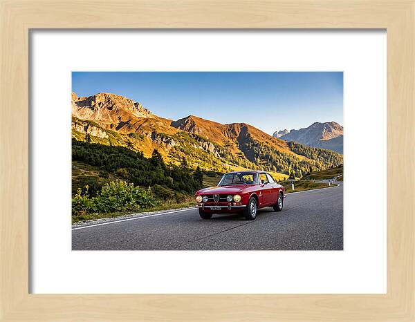 Classic Sports Car On Alpine Pass