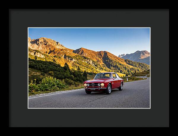 Classic Sports Car On Alpine Pass
