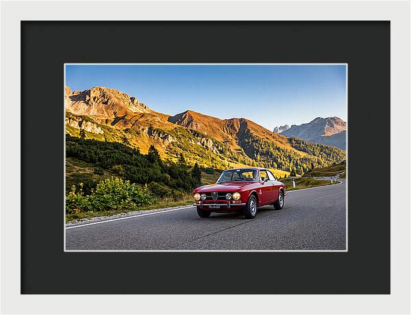 Classic Sports Car On Alpine Pass