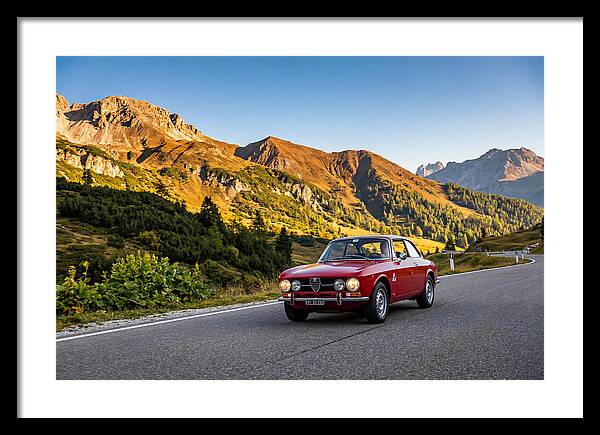 Classic Sports Car On Alpine Pass