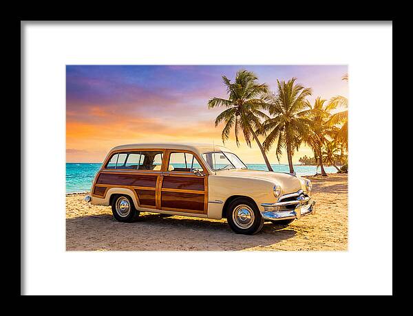 Classic Station Wagon By The Beach