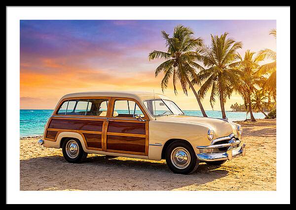 Classic Station Wagon By The Beach