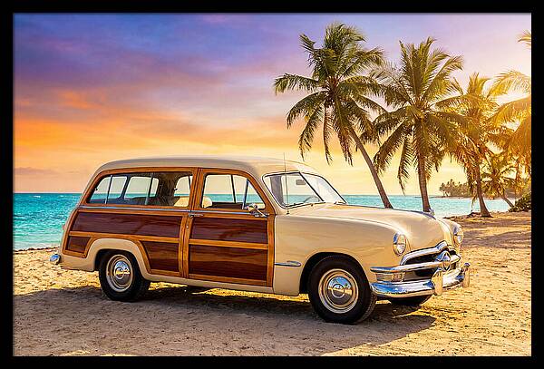 Classic Station Wagon By The Beach