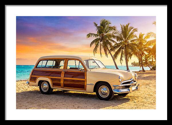 Classic Station Wagon By The Beach