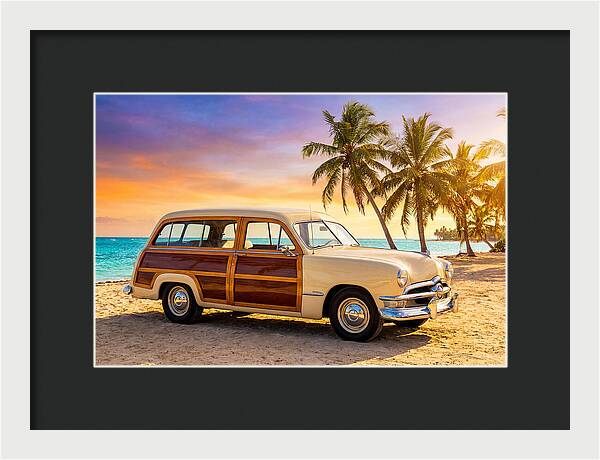 Classic Station Wagon By The Beach