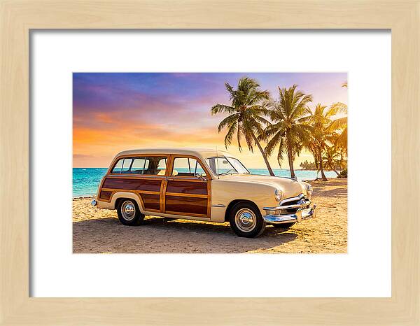 Classic Station Wagon By The Beach