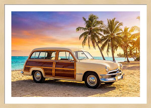 Classic Station Wagon By The Beach