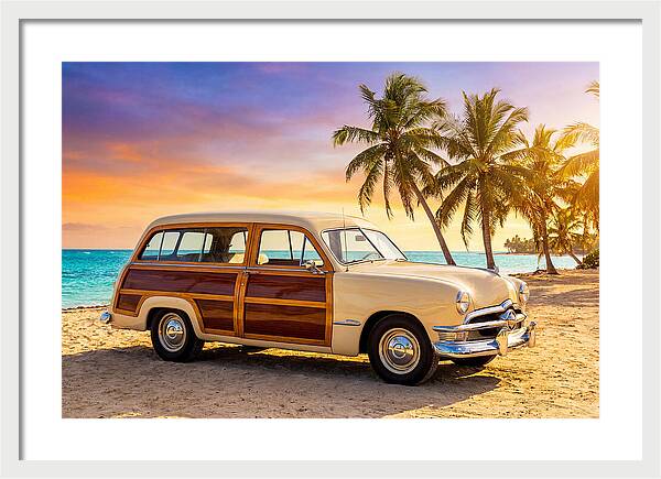 Classic Station Wagon By The Beach