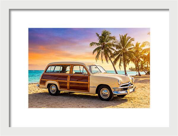 Classic Station Wagon By The Beach