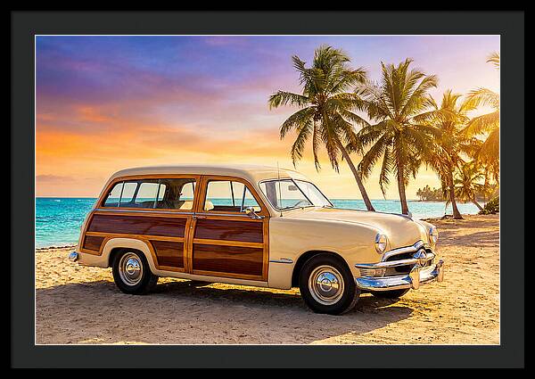 Classic Station Wagon By The Beach