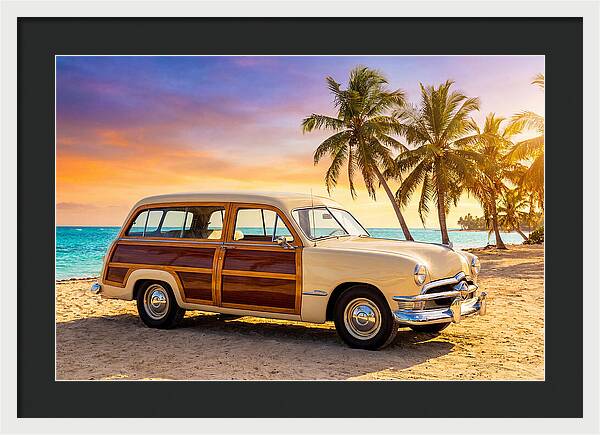 Classic Station Wagon By The Beach