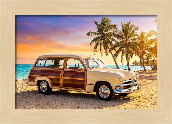 Classic Station Wagon By The Beach