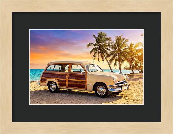 Classic Station Wagon By The Beach