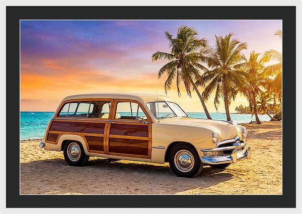 Classic Station Wagon By The Beach