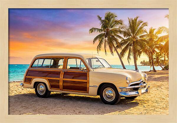 Classic Station Wagon By The Beach