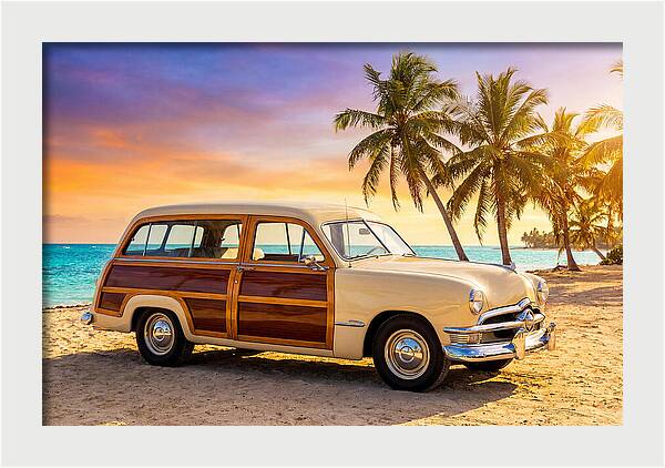 Classic Station Wagon By The Beach