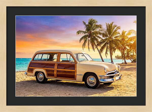 Classic Station Wagon By The Beach