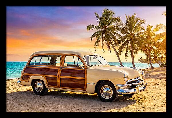 Classic Station Wagon By The Beach