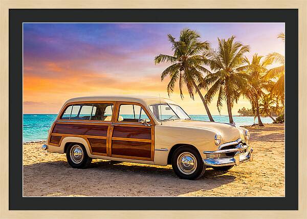 Classic Station Wagon By The Beach