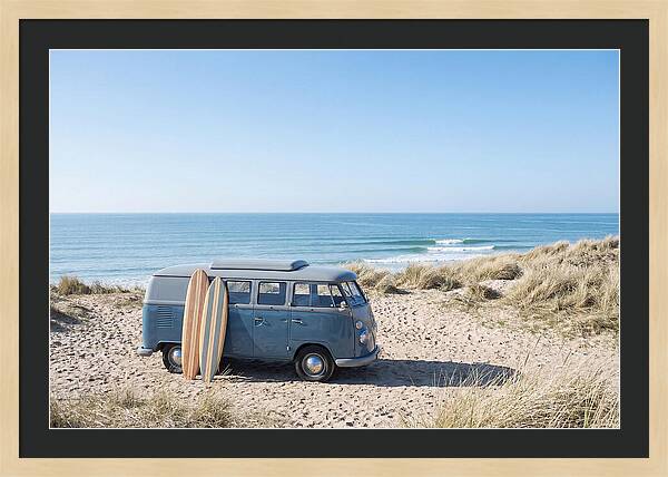 Classic Van By The Beach