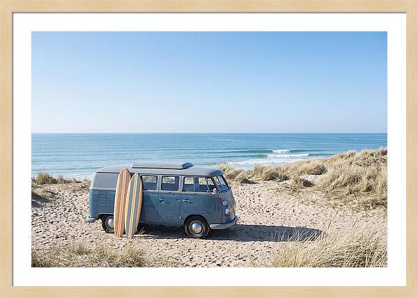 Classic Van By The Beach